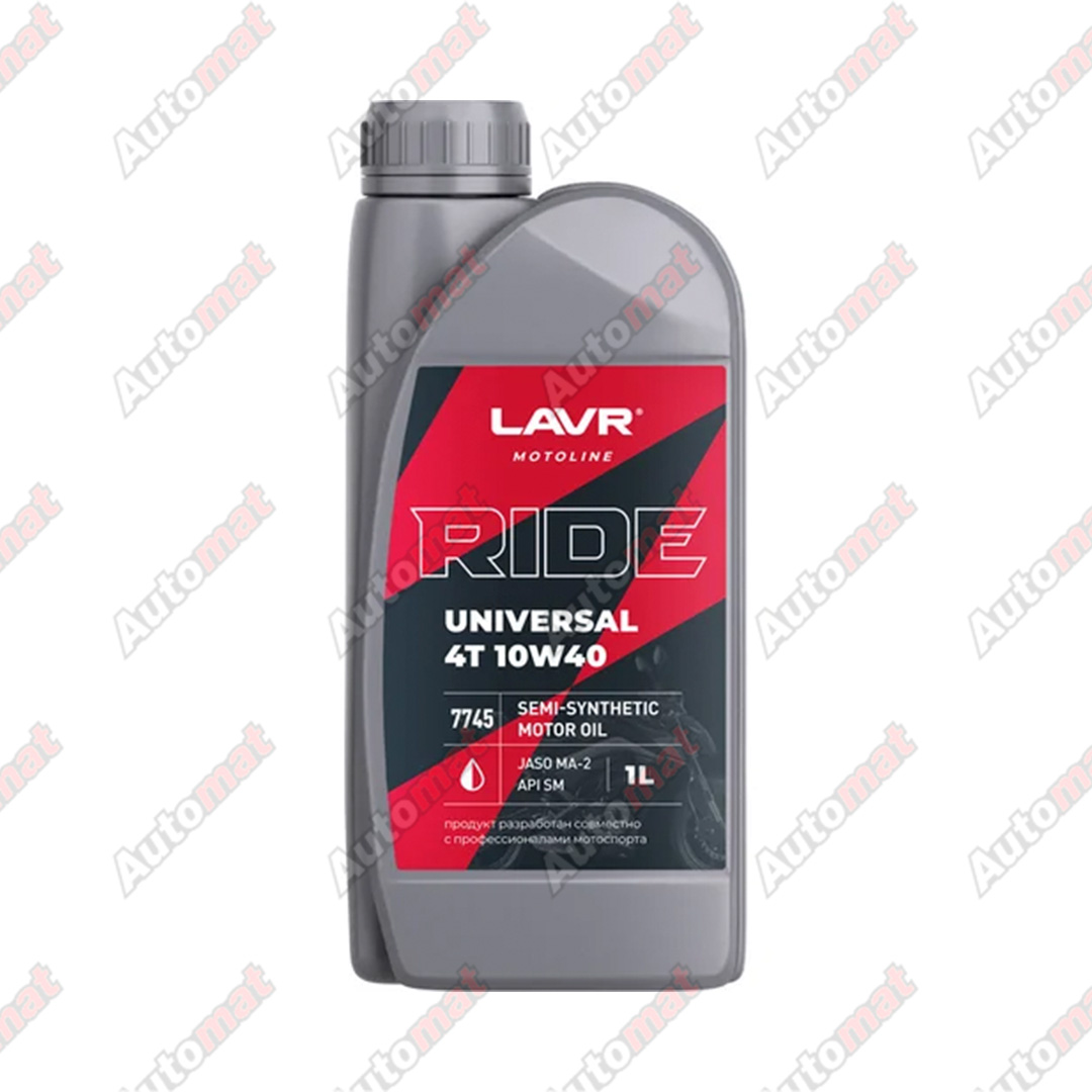 Масло моторное LAVR MOTO RIDE UNIVERSAL 4T 10W40 SM, 1л